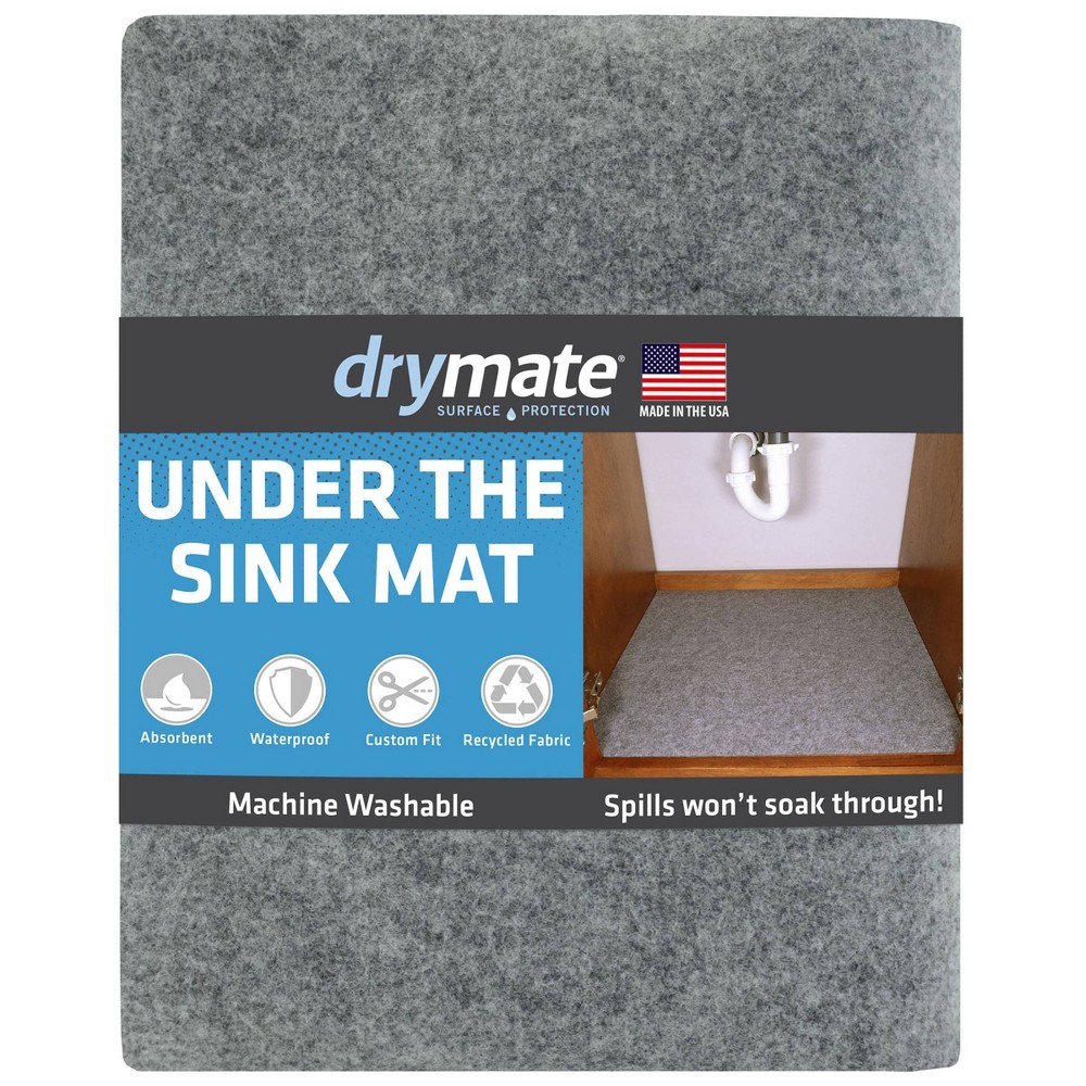 Photos - Other Accessories Drymate 24"x59" Under the Sink Mat Light Gray: Polyester, Machine Washable, Dish Drying Mat, 1.12 lbs 