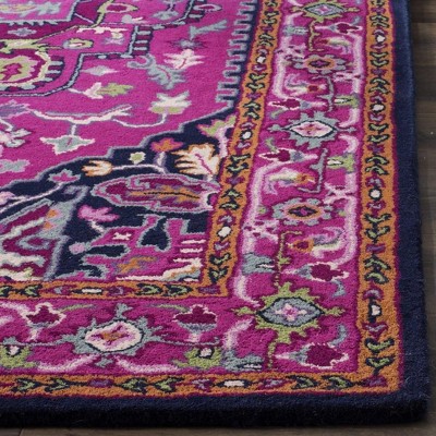 Bellagio Pink and Navy 6' x 9' Handmade Wool Area Rug
