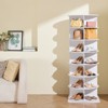 VEVOR 7 Tiers Rotating Shoe Rack Tower, 360°Spinning Shoe Display, Revolving Shoe Rack Storage Round Carousel, Lazy Susan Shoe Rack Organizer, White - 2 of 4