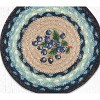 Earth Rugs Round Jute Trivet 10"x10" – Blueberry Print with Braided Natural Fiber Design - 3 of 3