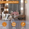 Vanity Desk with Mirror, Stool and Lights 3 Colors, Makeup Table with Power Outlet, Dressing Table with Hairdryer Holder for Bedroom - 4 of 4