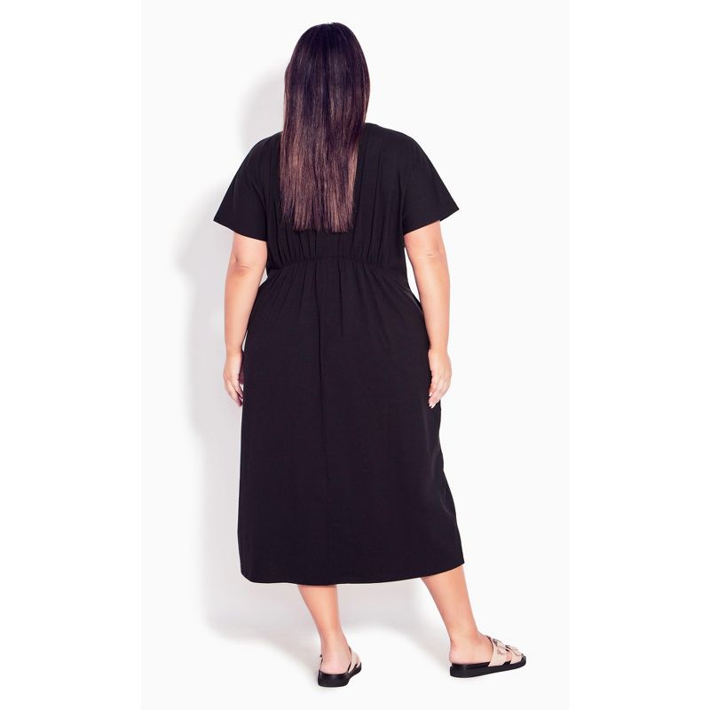 Women's Plus Size Cool Tie Dress - black | EVANS, 2 of 5