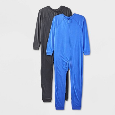 Kids' Adaptive 2pk Reversible Pajamas - Cat & Jack™ Blue/Charcoal Gray M