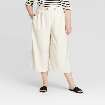 ladies plus size cropped trousers