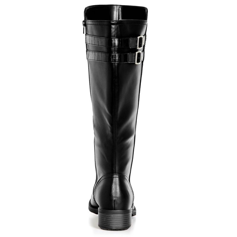 Women's Wide Fit Daphne Tall Boot - black | EVANS, 3 of 6
