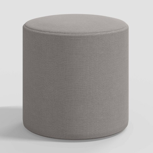 Skyline Furniture Round Thalia Ottoman Linen Gray : Target