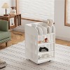 LunaLulinlk 4 Tier Kitchen Island Cart with Spice Rack & Locking Casters, Simple Design Mobile Kitchen Storage for Kitchen Living Room, White - 3 of 4