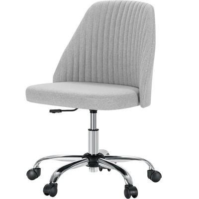 Modern Adjustable Height  Swivel 360 Task  Chair For Office，Upholstery Fabric Armless Office Task Chair With Wheels -Cuddlewood