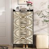 CIPACHO Black Slim Hidden Shoe Cabinet with 3 Flip Drawers Metal Legs for Entryway Hallway Living Room - 4 of 4