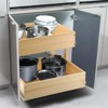 YIYIBYUS 2 Tiers Kitchen Cabinet Organizer, Wooden Pull-out Drawer Shelves Pot Storage Rack - 2 of 4