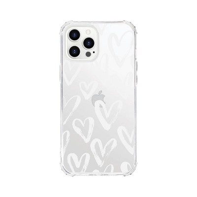  OTM Essentials Apple iPhone 12 Pro Max Tough Edge Clear Phone Case - White Hearts 