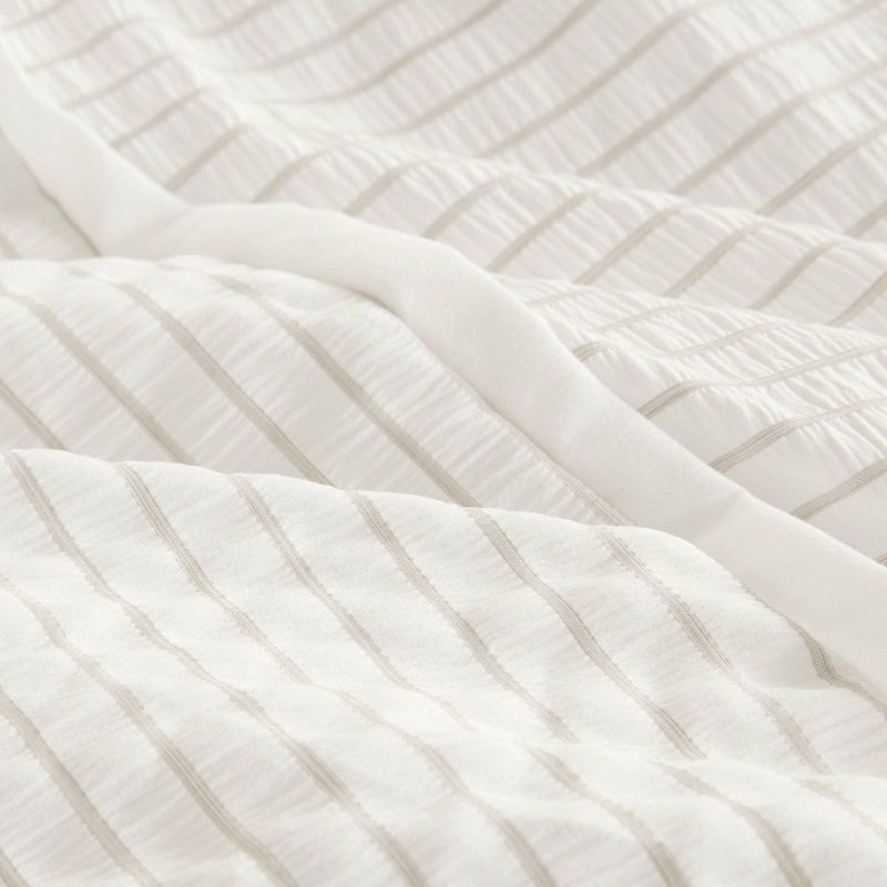 Beautyrest Apollo Striped Seersucker Oversized Comforter Set, 5 of 7