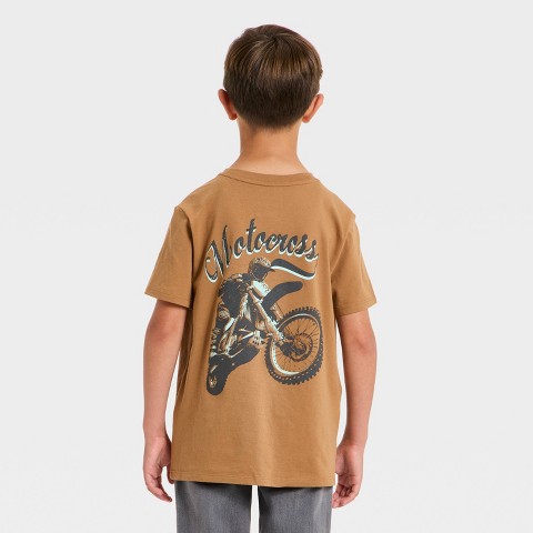 Детские Cat & Jack Boys' Short Sleeve Motocross Graphic T-Shirt - Cat & Jack™ Brown M