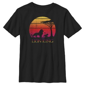 Boy's Lion King Vintage Sunset Logo T-Shirt - 1 of 4