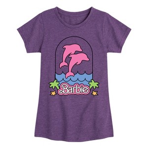 Girls' - Barbie - Barbie Dolphin Logo Fitted Short Sleeve Graphic T-Shirt - 1 of 4