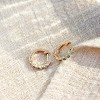 Gold Hoop Earrings Huggie for Women Cubic Zirconia 14k Gold Plated Small Huggie Hoops Earrings Hypoallergenic Jewelry Gifts - 4 of 4