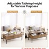 Living Room Modern Lift Top Coffee Table, Rustic Wooden Coffee Table with Hidden Storage Compartment Table - 4 of 4