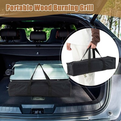 Portable Black Stainless Steel Charcoal Grill with Carrying Bag