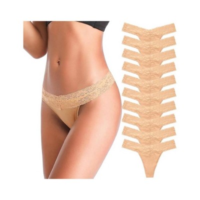 TIME HOLLOW Nude See-Through Seamless Thongs