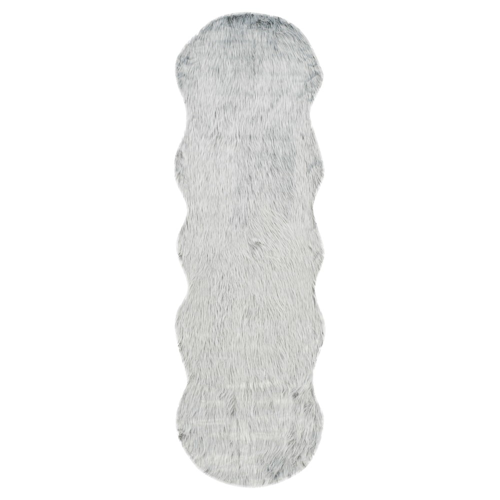 Runner Fau Sheep Skin Rug Light Gray