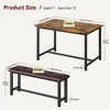 Dining Room Table Set with 2 Benches,Dining Table Set for 4 Kitchen Table with 2 PU Upholstered Benches - 2 of 4