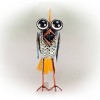 12" Quirky Metal Wide-Eyed Bird Decor Blue - Alpine Corporation - 4 of 4