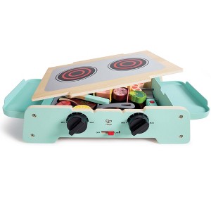 Hape: Sizzling Griddle & Grill BBQ - Teal Wooden Food Playset, Ages 2+ - 1 of 4