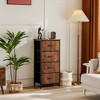 FURNIinspire Vanity Tables Versatile Dresser Chest of Drawers, for Space-Saving Storage in Bedrooms and Living Areas, Brown, 17.7"*11.8"*37.4" - 4 of 4