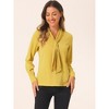INSPIRE CHIC Women's Long Sleeve Pleated Tie Neck Office Blouses - 2 of 4