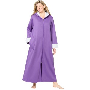 Dreams & Co. High Pile Fleece-Lined Long Hooded Robe - 1 of 4