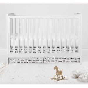 Bacati - Love Black/white kisses n hugs Crib/Toddler Bed Skirt - 1 of 3