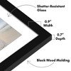 Americanflat 6x14 Collage Picture Frame with Shatter-Resistant Glass, Fits Two 4x6 Photos or One 6x14 Photo, Gallery Wall Frame Set  Black - 3 of 4