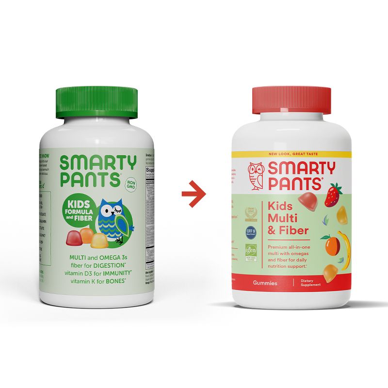 SmartyPants Kids Multi + Fiber &#38; Omega 3 Fish Oil Gummy Vitamins with D3, C &#38; B12 - 90 ct, 3 of 14