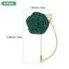 Unique Bargains Wedding Rose Men Suit Boutonnieres Lapel Pin with Gold Leaf Brooch 6 Pcs - 3 of 4