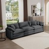 3-Seater Corduroy Mid-Century Modern Sofa with 2 Arm Pillows and 3 Throw Pillows for Living Room - 3 of 4