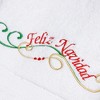 Linum Home Textiles Embroidered Hand Towels with Feliz Navidad Swirls (Set of 2) - 2 of 3
