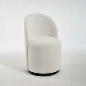 CAVINAS Single Swivel Barrel Dining Room Chairs,Velvet Upholstered 360° Rotating Mid Century Dining Chairs,Round Kitchen Chairs for Living Room - 1 of 4