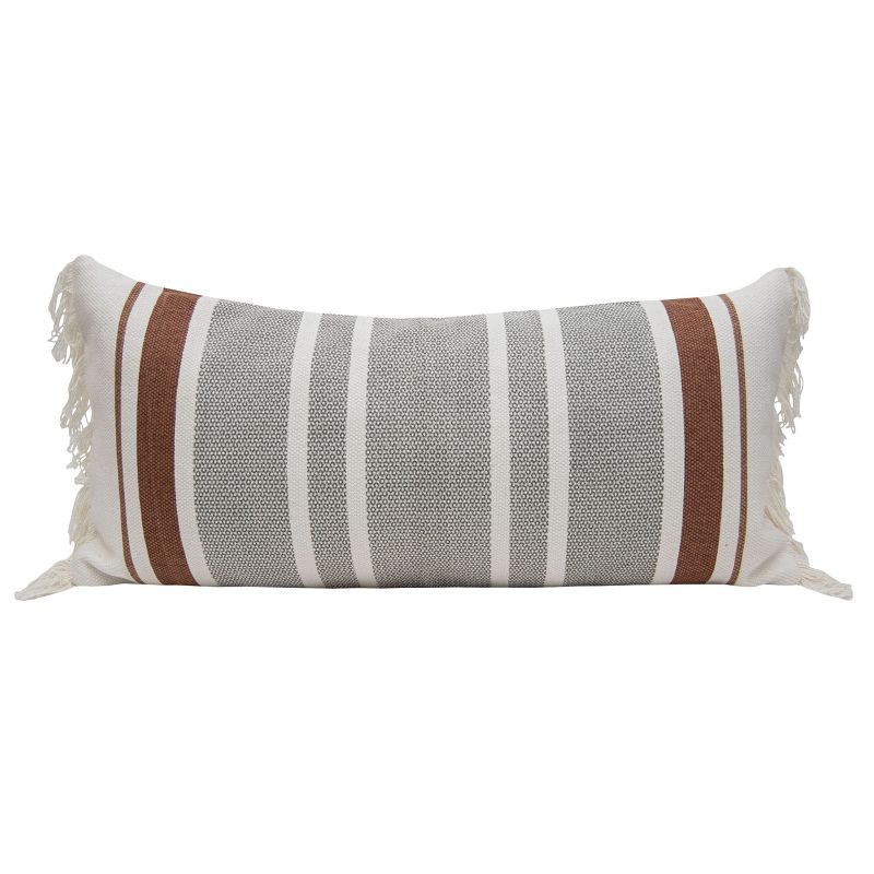 14x36 Inches Hand Woven Rust Cotton with Polyester Fill Pillow - Foreside Home & Garden, 1 of 8