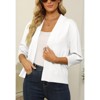 Women's 3/4 Sleeve Open Front Cropped Cardigan Sweater Elegant Shrugs for Women - 3 of 4