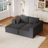 108.3" Corduroy Upholstered Modular L-Shaped Sectional Sofa with Chaise, 3-piece Free Combinations - 2 of 4