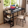 Folding Desk Writing Computer Desk with Storage Shelf,Spaces Saving Writing Sturdy Table No Assembly Needed - 3 of 4