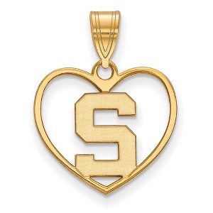 Black Bow Jewelry 14k Yellow Gold Plated Sterling Silver Michigan State Spartans NCAA Pendant - 1 of 3