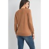 Hello Miz Women's Knit Crew Neck Side Button Maternity Nursing Sweater Top - 3 of 4