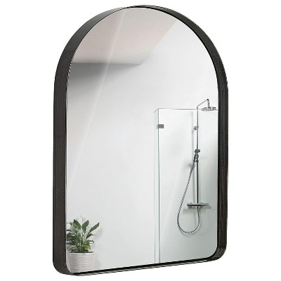 Arched Top Black Metal Framed Full-Length Mirror