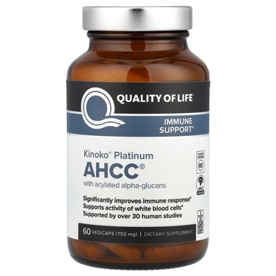 Quality of Life Kinoko® Platinum AHCC® with Acylated Alpha-Glucans, 60 Vegicaps