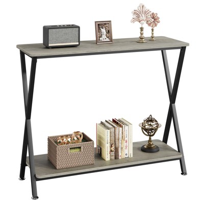 Sofa Tables – Slim Long Console Table for Behind Couch, 2-Tier Industrial Design Entryway Console Table for Living Room, Hallway, and Foyer