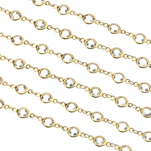 Unique Bargains Brass Bulk Smooth Decoration Rhinestone Chain for Jewelry Making DIY - 1 of 4