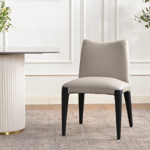 KINWELL Top-Grain Genuine Leather Modern Upholstered Dining Chair - 1 of 4