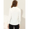 Allegra K Women's Chiffon Point Collar Long Sleeve Button Down Shirt - 4 of 4