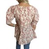 Women's Floral Peasant Top - Easel - 3 of 3